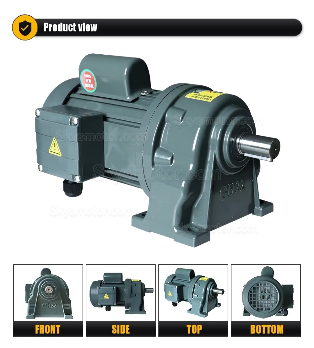 220V 400W 単相ACギアモーター GH-22-400W 減速比5:1/30:1/100:1 スパーギアボックス付き